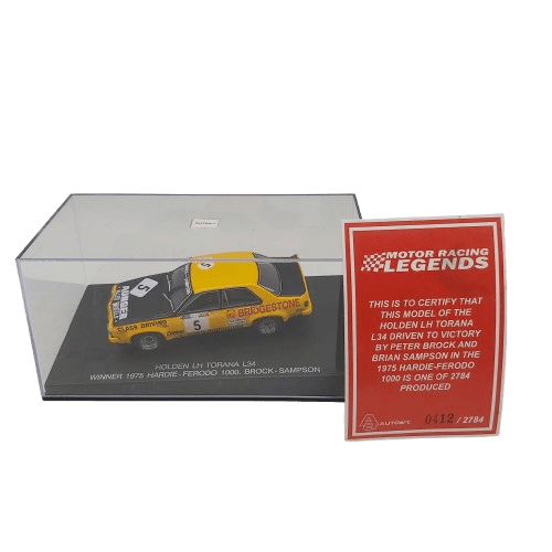 AUTOART MODEL CAR 1:43 HOLDEN LH TORANA L34 WINNER 1975 HARDIE-FERODO 1000. BROCK-SAMPSON