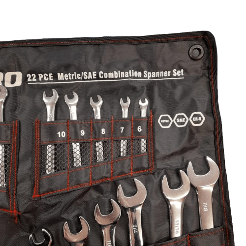 ToolPRO 22 Piece Combination Spanner Set – Metric & SAE (MR 1343701)