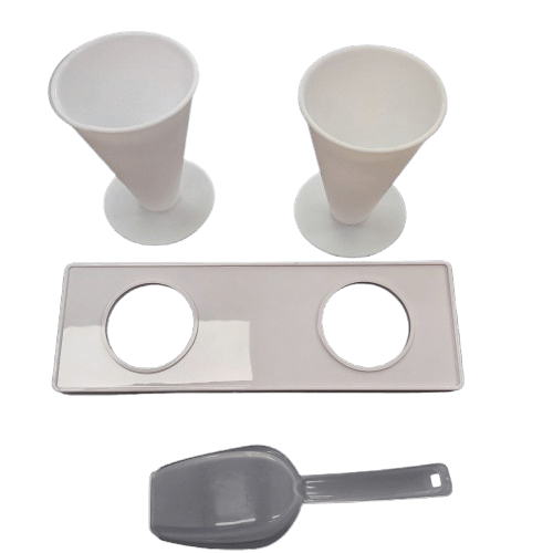 Nostalgia Coca-Cola Snow Cone Maker, Red + White, USA PLUG 110V With 2x Snowcone Holders, Scoop, Side Tray, Box