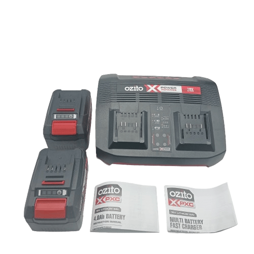 Ozito PXC 18V 2 x 4.0Ah Battery &  Charger Pack Like New In Box