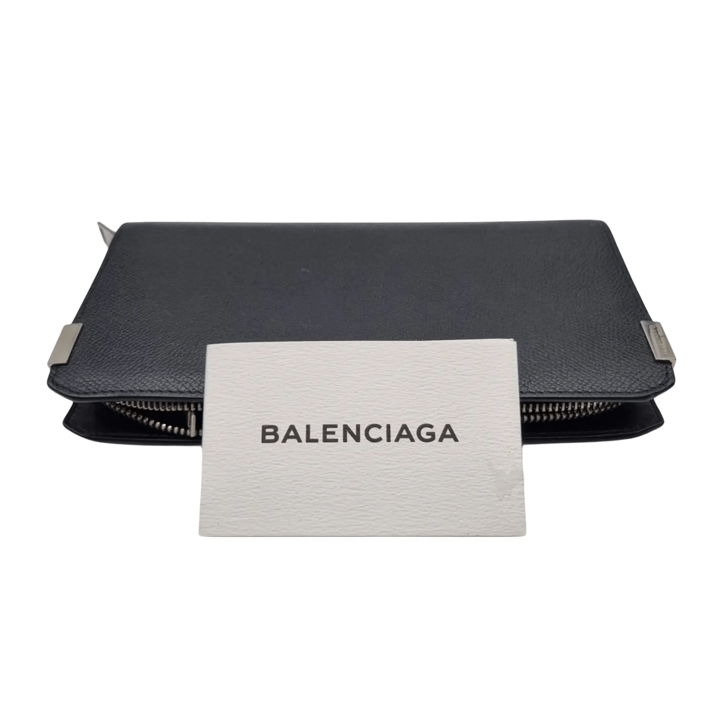 Balenciaga Black Plain Men’s Long Wallet (358297)