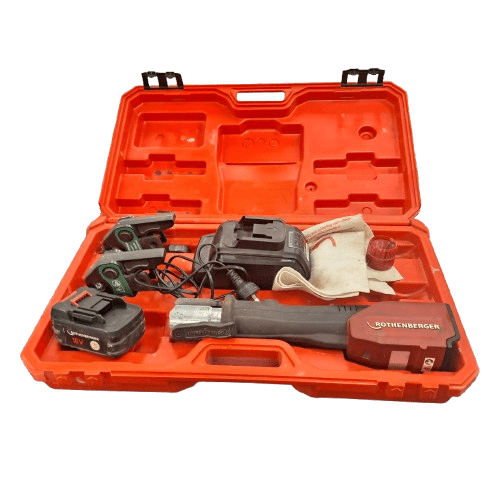 Rothenberger Pipe Press Romax 4000 Set With Hard Case, Battery, And Attachments
