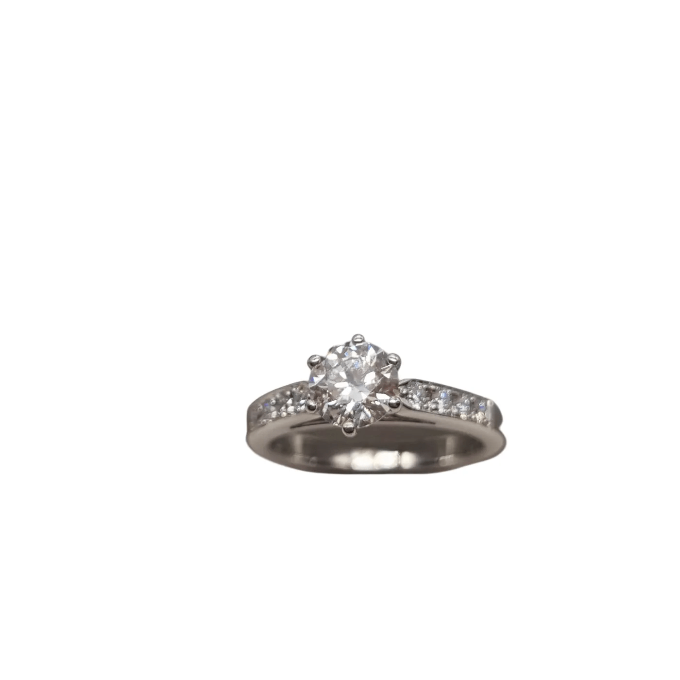 Ladies 18ct White Gold Brilliant Cut Tapered Diamond Ring – Size 5.5