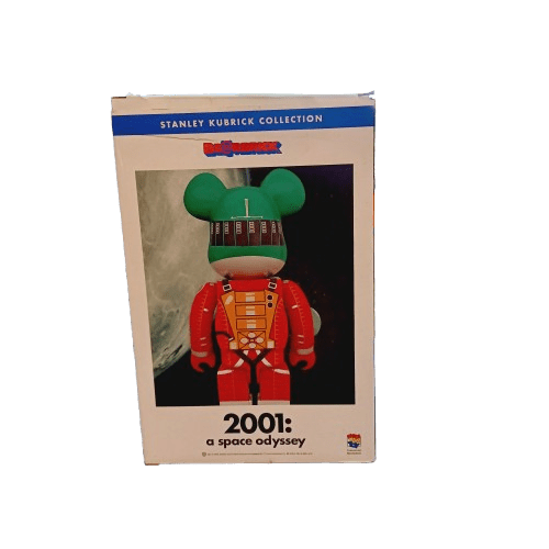 Bearbrick x 2001: A Space Odyssey Space Suit Green Helmet Orange Suit 100% & 400%