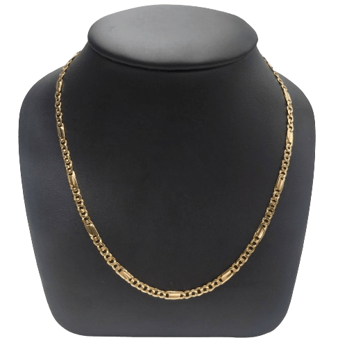 18ct Yellow Gold Double Figaro 3-1 Necklace 22.8g 58cm