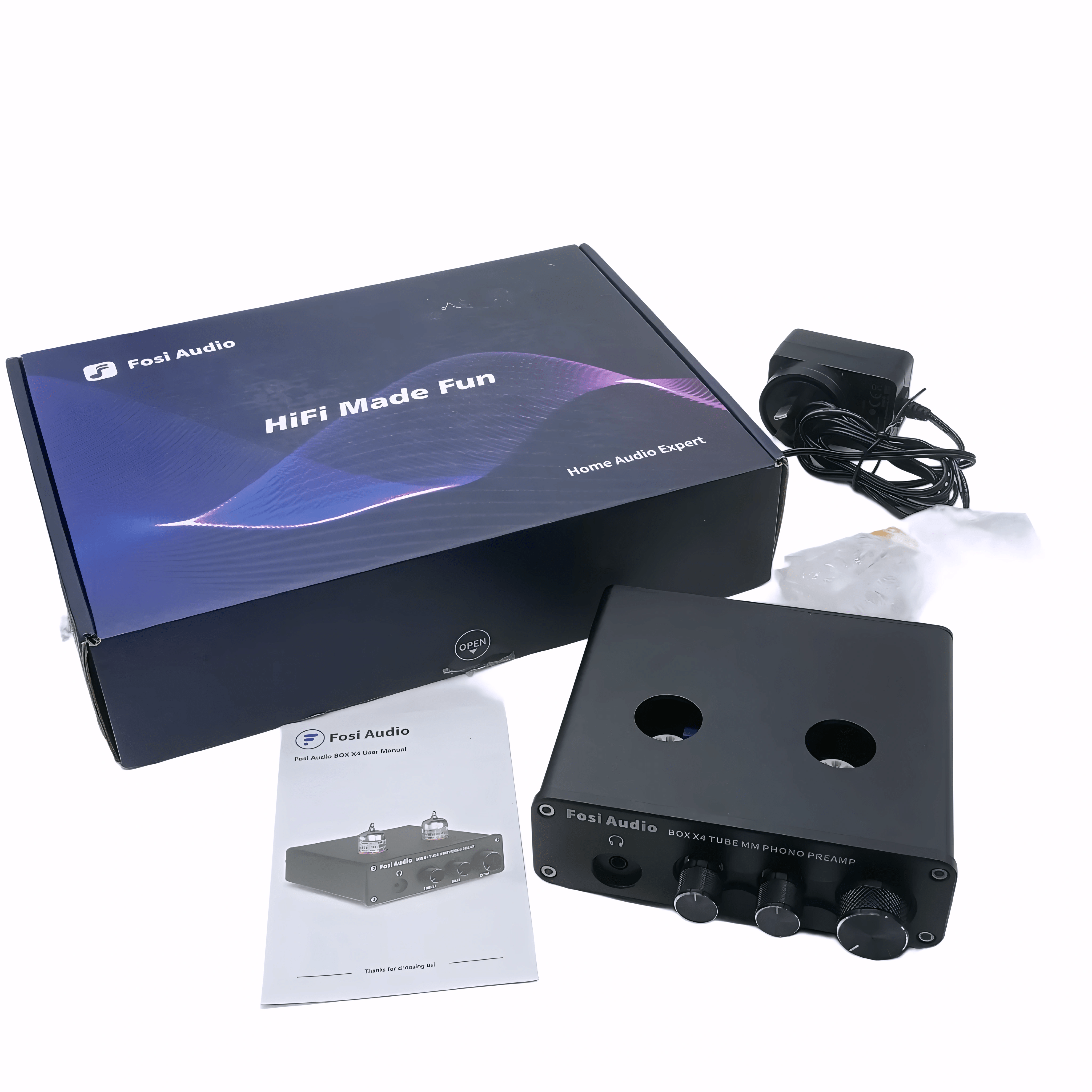 Fosi Audio AMP BOX X4 – 4-Channel Mini Power Amplifier with Box and Charger (WR 1344885)