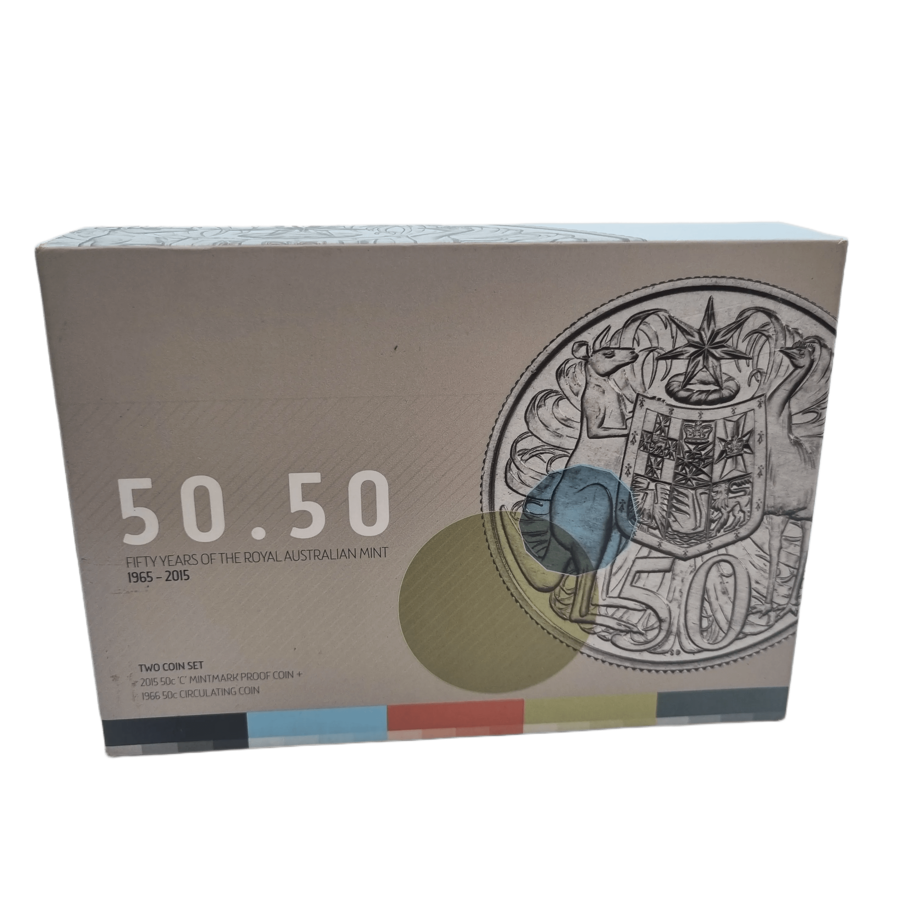 Australia 1965-2015 50.50 50th Anniversary of the Royal Australian Mint 50 Cent Two Coin Set