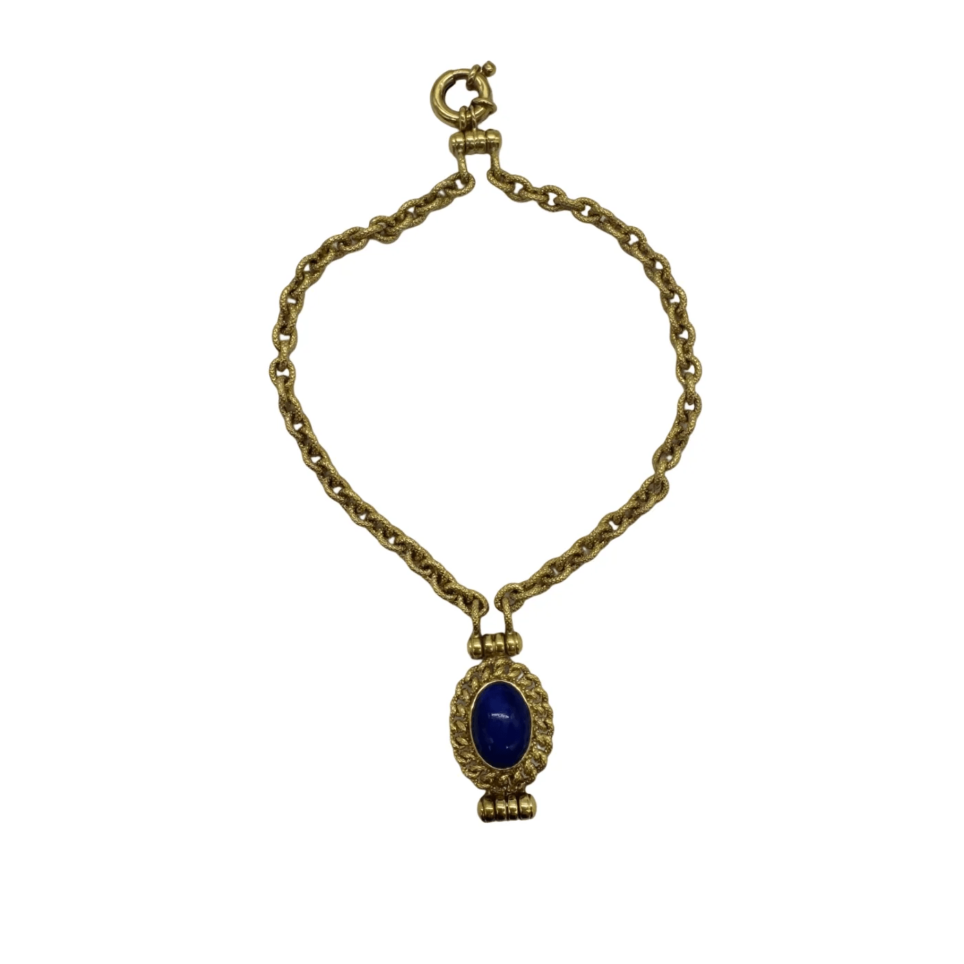 Ladies 18ct Yellow Gold Single Stone Lapis Lazuli Bracelet 17cm with Valuation – WL 1317071