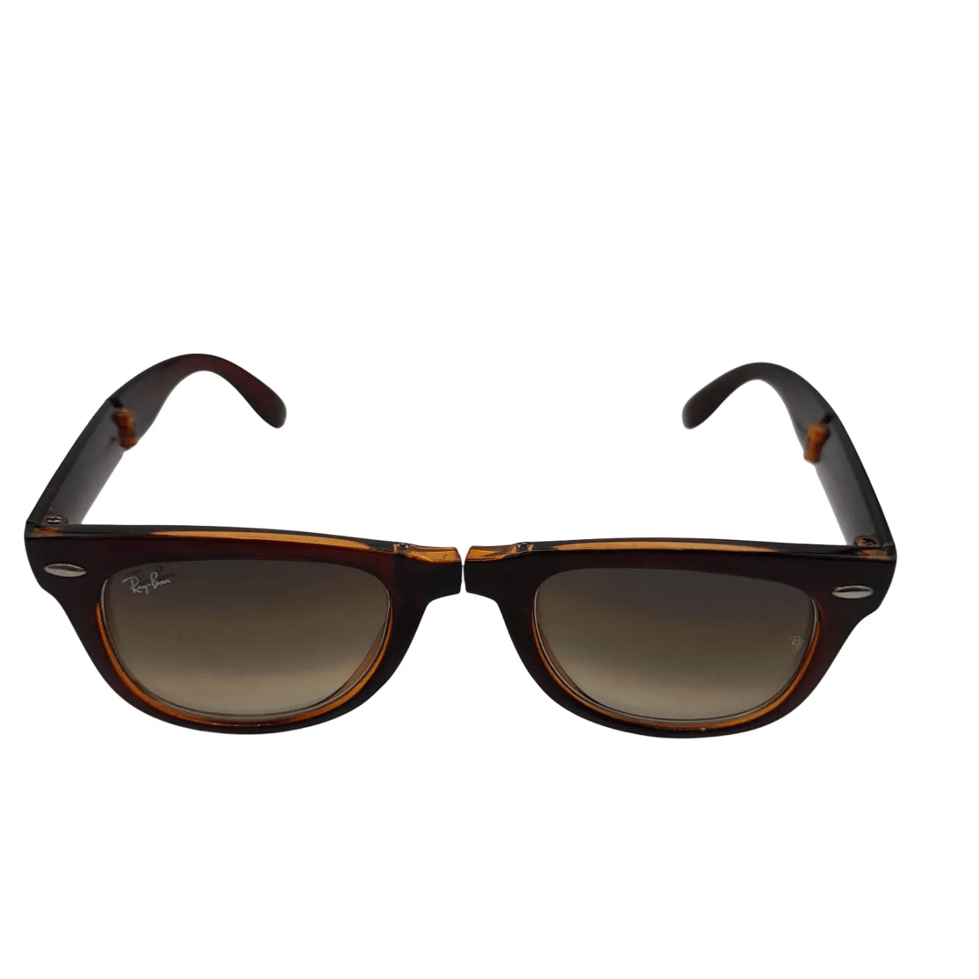 *Sold As Is* Ray-Ban Folding Wayfarer Havana Folding Sunglasses + Case *Broken Hinge – Needs Repair* (WL 1353269)