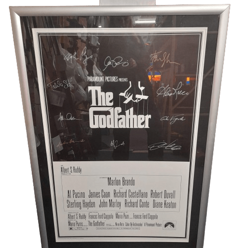 Framed Godfather Memorabilia silver frame With COA **Pick Up Only**