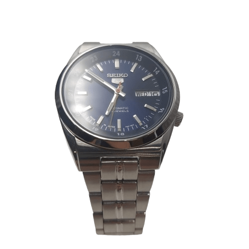 Vintage SEIKO 5 Blue 7S26-02C0 Railway Time Automatic Watch With Box and Spare Links