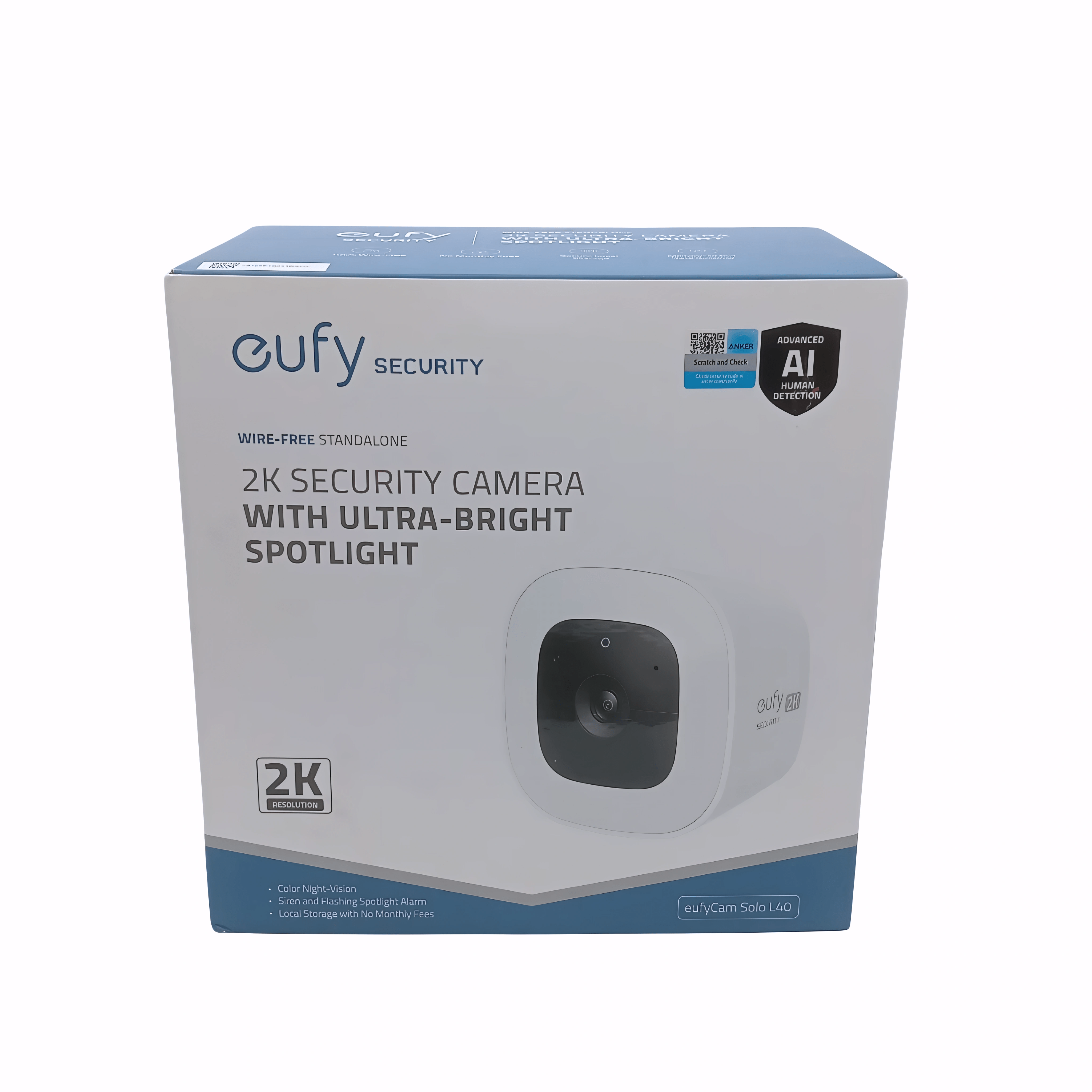 Eufy Security Camera T8123T21 – Wireless 2K Indoor/Outdoor Cam with Box and Mount (WR 1346887)