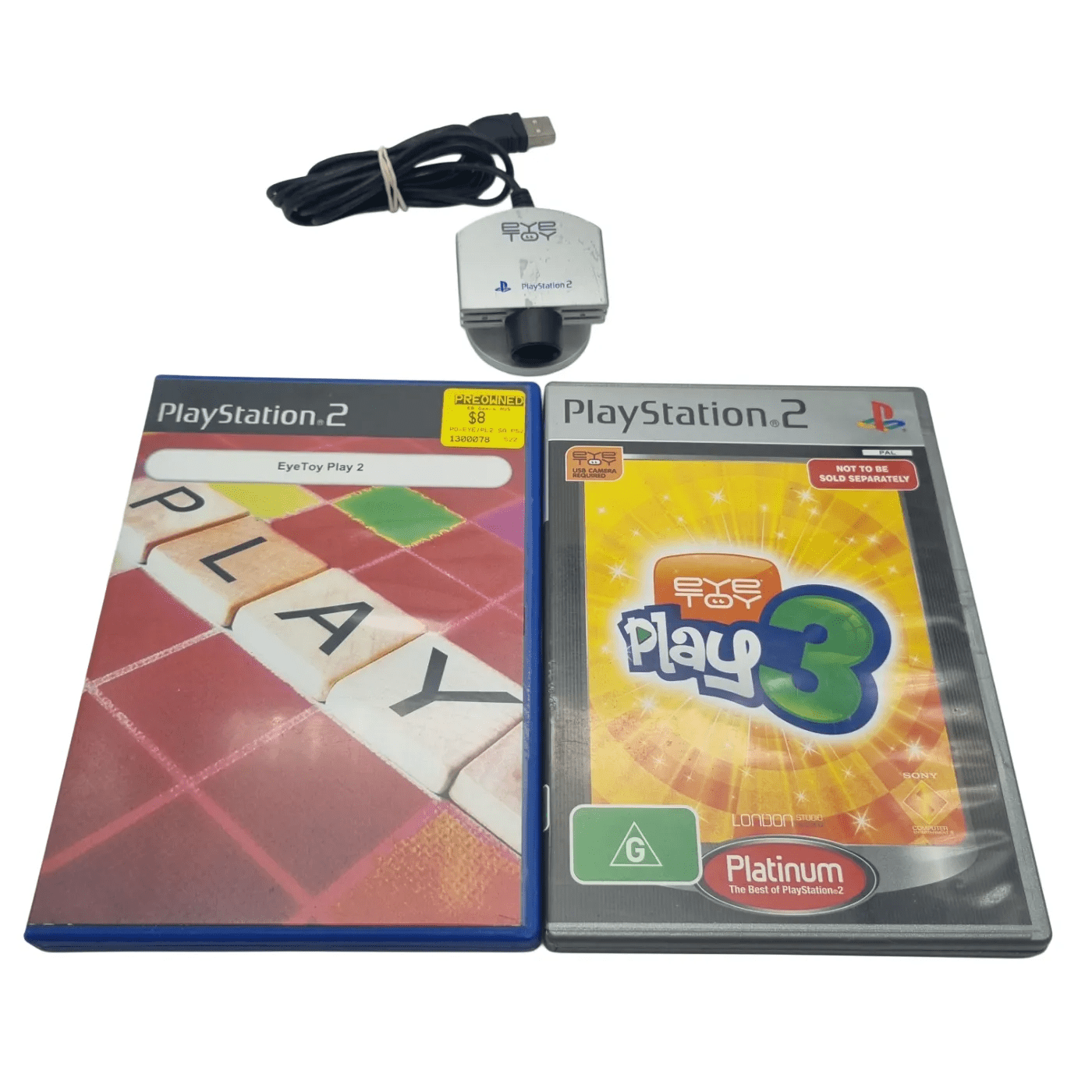 Playstation 2 Eye Toy Camera + Two Eye Toy Games
