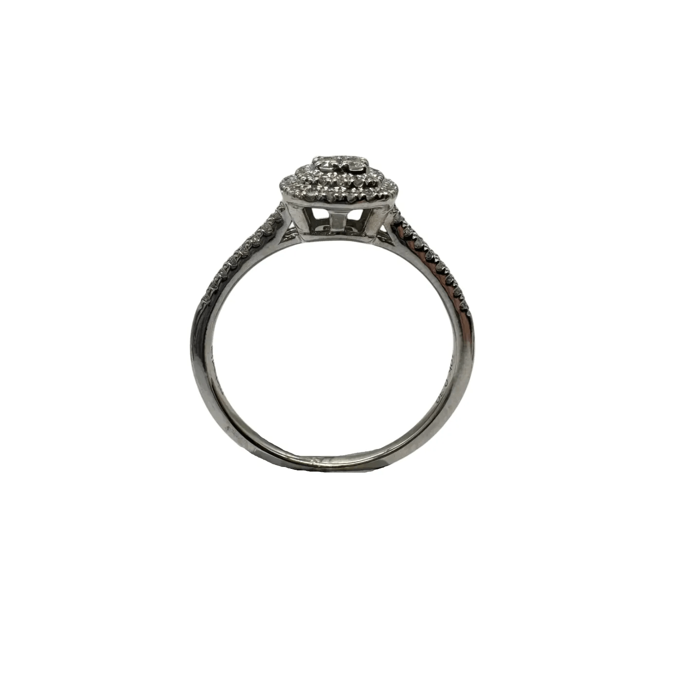 Ladies 10k White Gold 69 Stone Diamond Cluster Ring 0.50ct TDW Q 8 1/4 with Valuation – WL 1290067