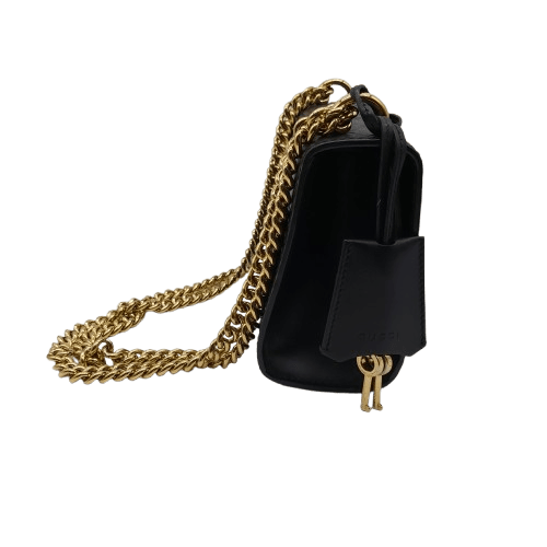 Ladies Black Gucci Small Padlock Crossbody Handbag With Keys And Authenticity Certificate – Good Condition (CP-1358770)