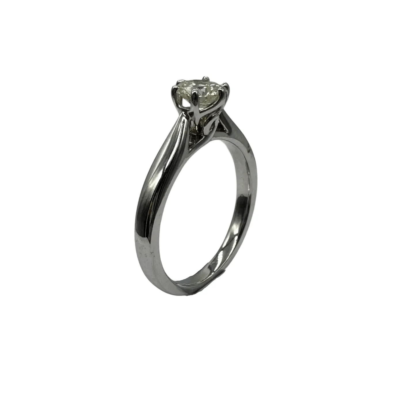 Ladies 18ct White Gold Single Diamond Stone Engagement Ring 0.50ct TDW K 5 1/2 With Valuation (WR 1282633)