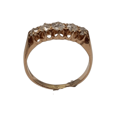 Ladies 18ct Yellow Gold 5 old Mine cut Diamonds claw & grain set 0.64CT TDW N 1/2 7 With Valuation