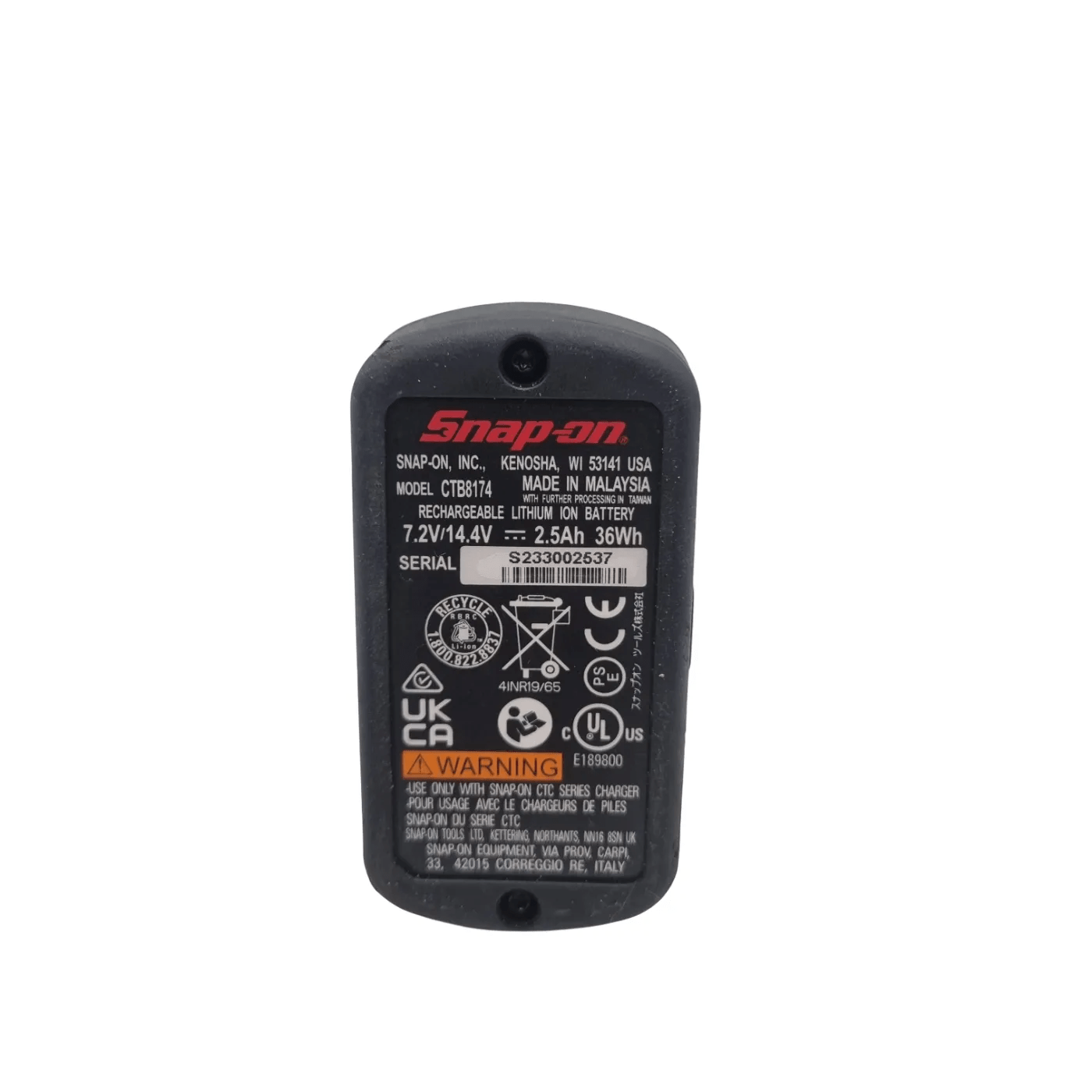 Snap-on Tool Battery CTB8174 – 14.4V MicroLithium (WR 1355448)