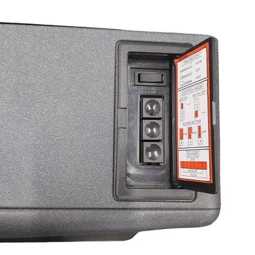 **LOCAL PICK UP ONLY** Everdure Brigadier 25MJ 3725 Natural Gas Heater, Grey, Wear + Tear, With Hose + Wheels (NA 1346659)