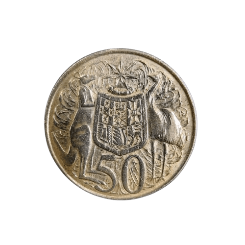 1966 Round 50c Australian Silver Coin – 80% Silver