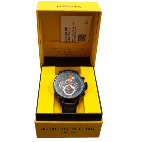 Invicta S1 Rally Chronograph GMT Quartz Black Blue Orange Dial Men’s Watch ( GE )