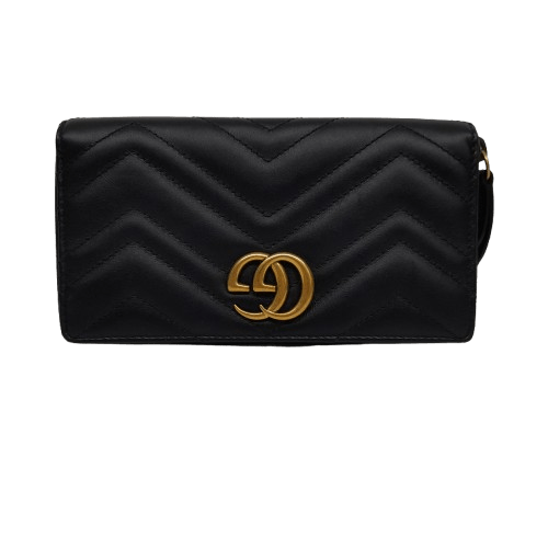 Gucci 443123 DTD1T 1000 GG Marmont Zip-Around Wallet with Certificate of Authenticity (LN)