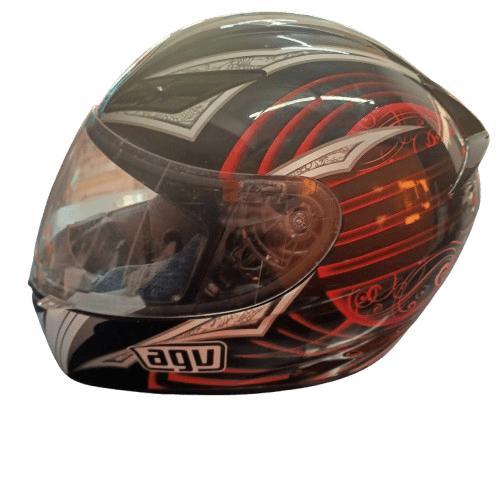 AGV K3 Motorbike Helmet, Red/Black/White, DOM 01/2012 (WR 1344859)