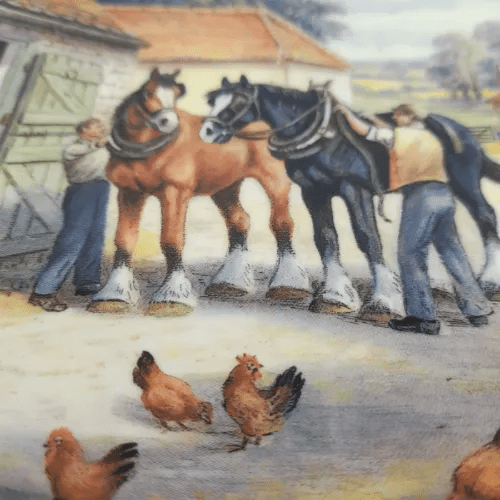 Royal Doulton At the Stables by Stan Mitchell Fine Bone China Bradex Collector’s Plate – Made in England