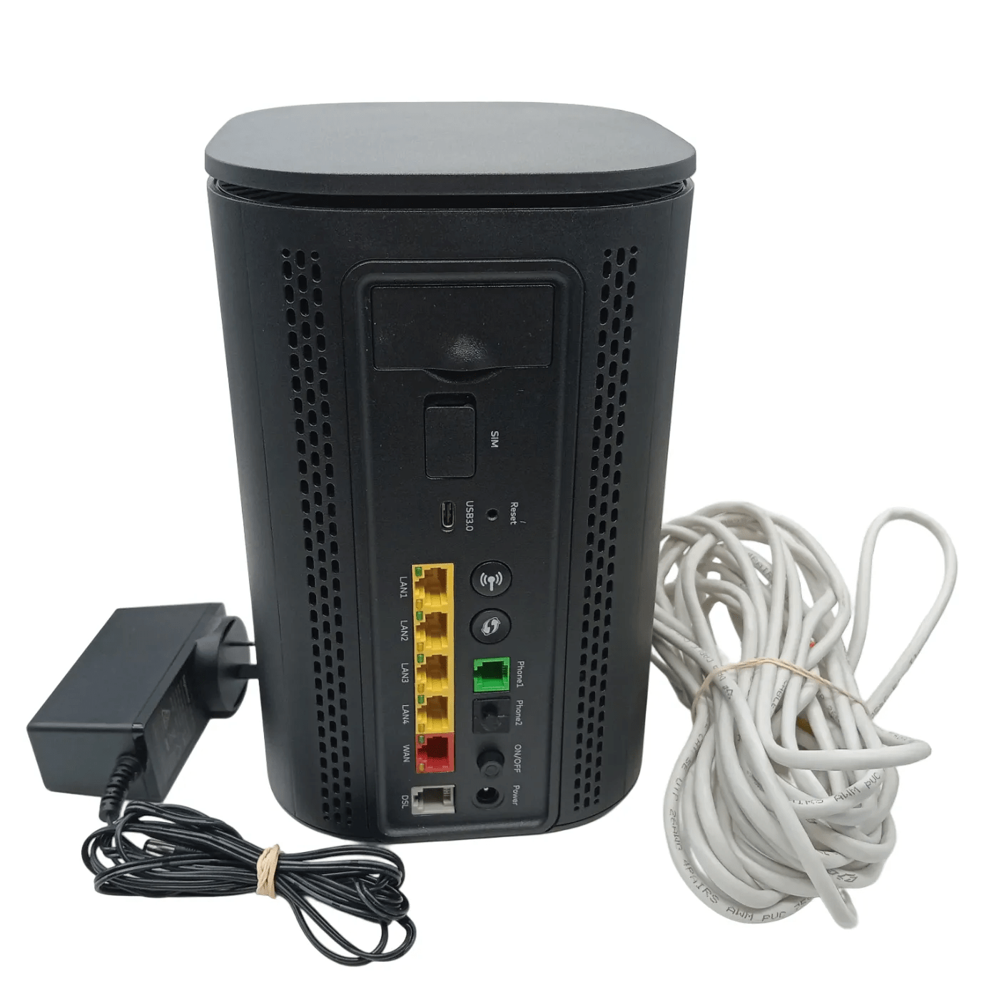 OPTUS SAGEMCOM MODEM GATEWAY F@ST 5393 LT BLACK + CORDS + POWER   (WR 1348570)