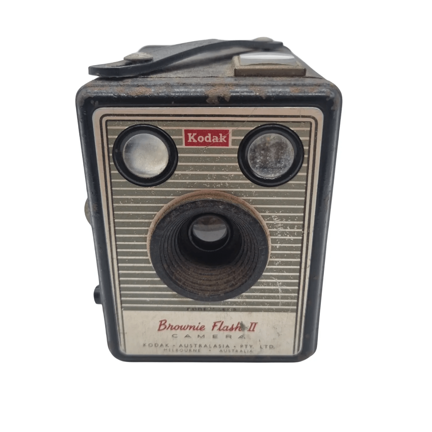 Kodak Brownie Flash II Camera – Vintage Film Camera with Slight Rusting (WR1355384)