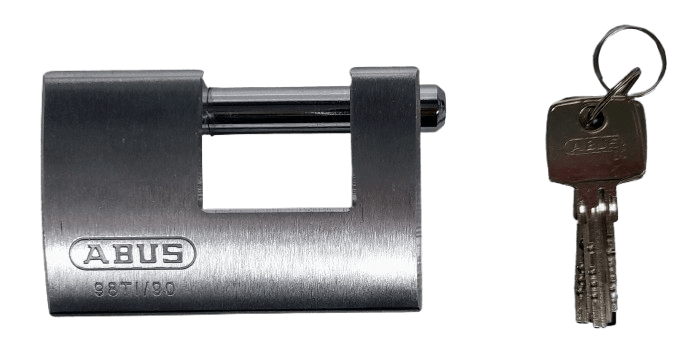 ABUS 98TI/90 Key Weatherproof Titanium Safety Padlock Like New