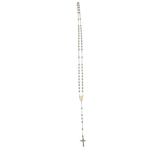 18ct Yellow Gold Rosary Bead Necklace – 14.1g – 46cm Length – Crucifix 3 x 1.5cm