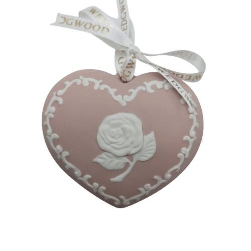 Wedgwood Pink Heart Rose 2010 Breast Cancer Ornament In Box