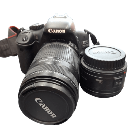 Canon Camera EOS 550D Black With Smaller Lens And Strap In The Bag