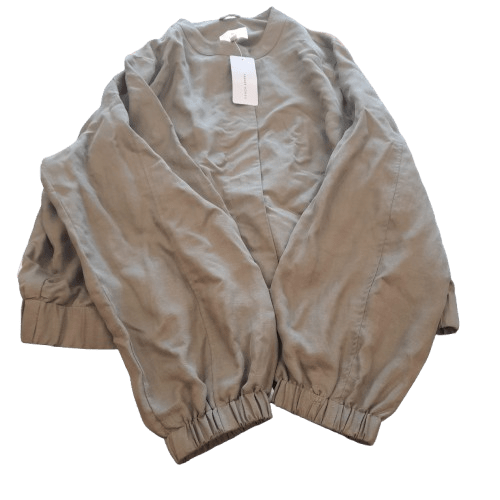 Linen Blend Bomber Jacket ( Size 14 )