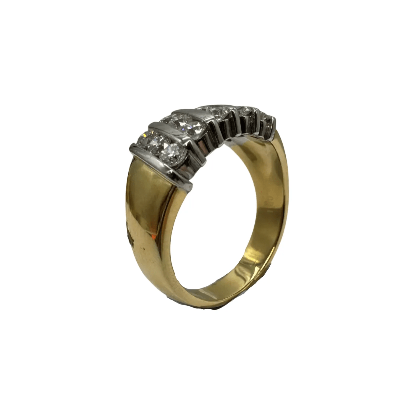 Ladies 18ct Yellow & White Gold 15 Stone Diamond Ring 1.0ct TDW O 1/2 7 1/2 With Valuation – WL 1319047