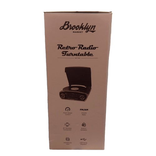 Brooklyn Retro Turntable In Box Unsealed In Store – Black
