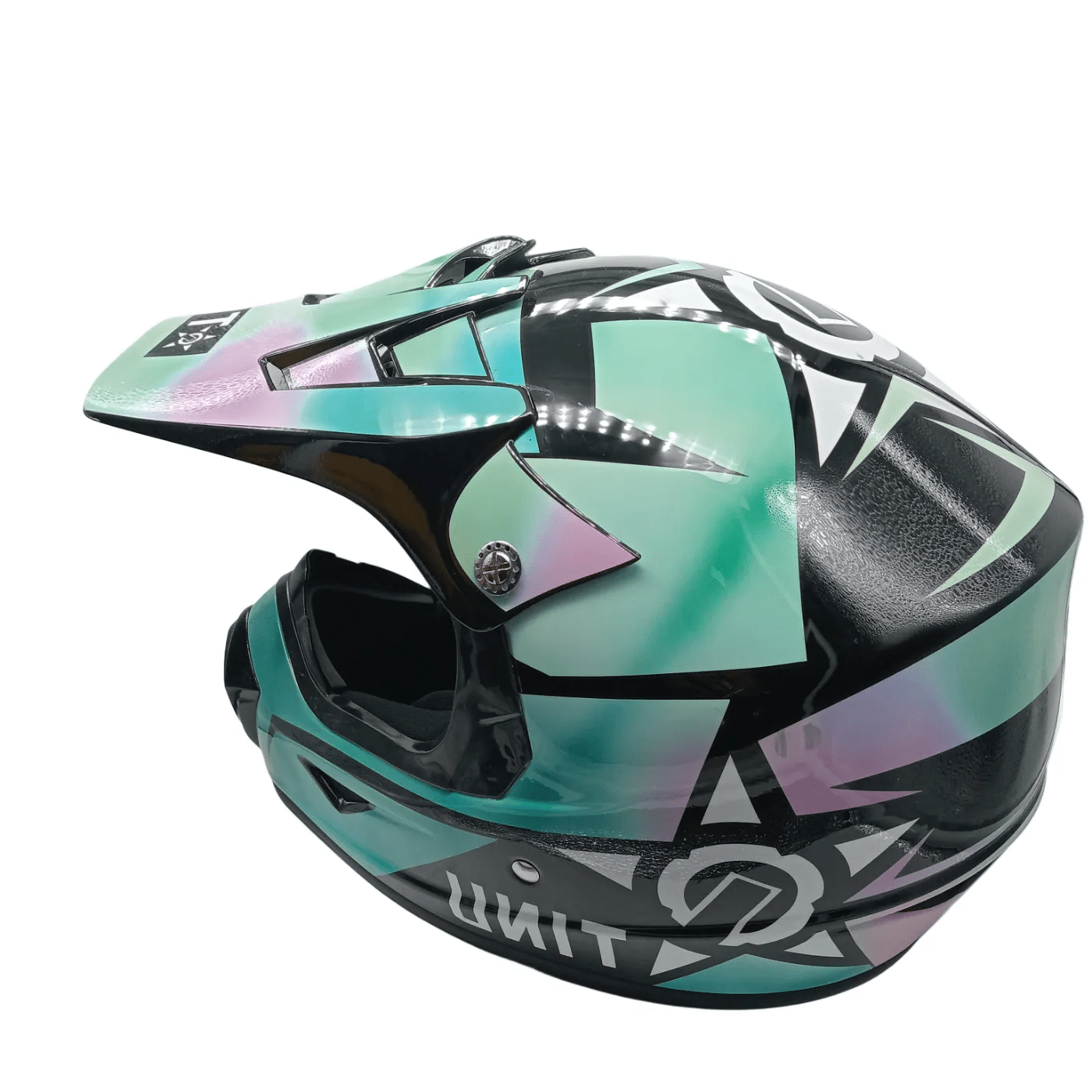 UNIT Riders Youth Helmet Sky High PC-7 Black/Purple/Teal (WR 1351366)