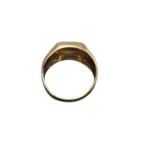Men’s 9ct Yellow Gold Ring 5.3g Square Face with Maltese Cross
