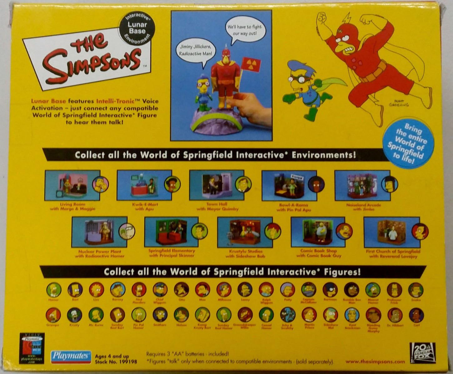 The Simpsons Lunar Base Playset with Radioactive Man (Rainier Wolfcastle) and Fallout Boy (Millhouse) (WR)