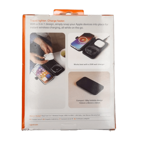 Cygnett MagTravel 15W 3-in-1 Wireless Charger – Black – (LN)