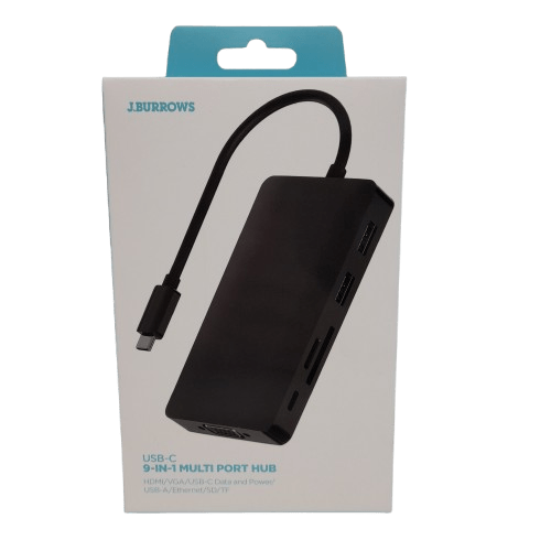 J.Burrows USB-C to 9-in-1 Multi Port Hub Like New (JN)