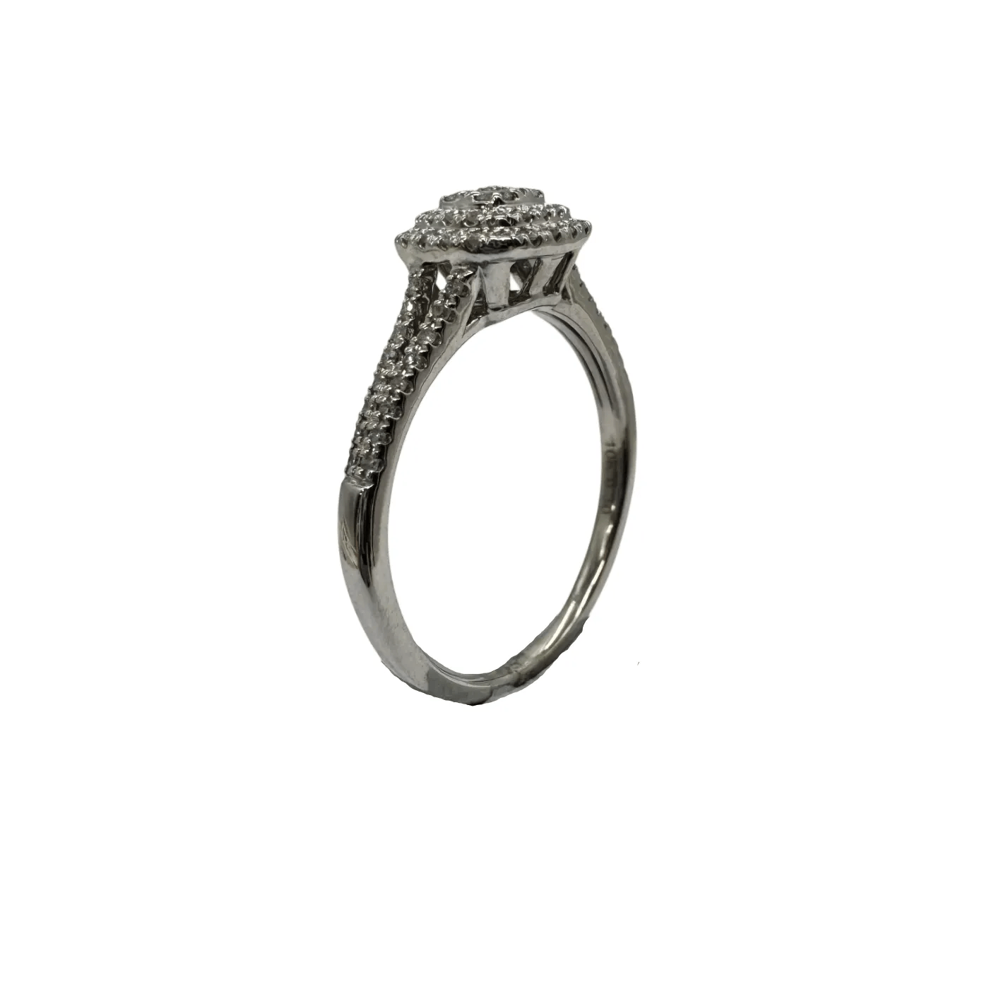 Ladies 10k White Gold 69 Stone Diamond Cluster Ring 0.50ct TDW Q 8 1/4 with Valuation – WL 1290067