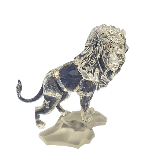Swarovski Crystal ” LION ON A ROCK” Comes in Box