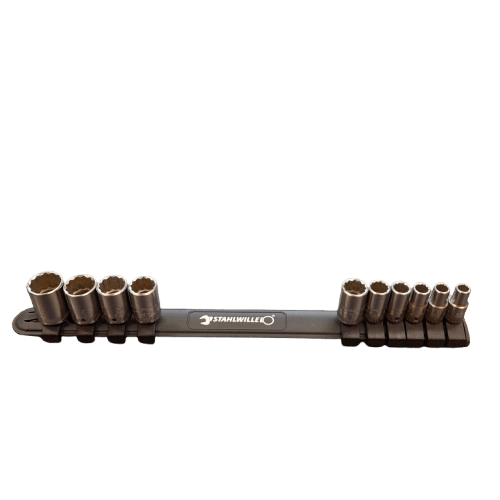 Stahlwille 811782 (SW12916/10-40 – 96051010) 10 pce 1/4″ Set of Sockets with Clip Bar