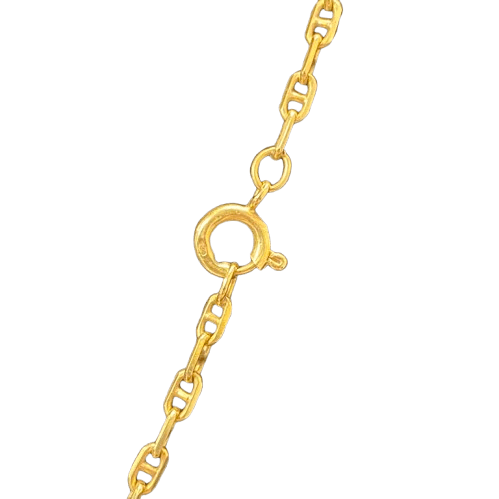 Unisex 18ct Yellow Gold Chain Link Necklace with Cross Pendant. (NG1342434)