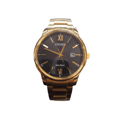 Men’s Citizen BM6972-73E Watch, Analogue, Gold, Excellent Condition, With Box, Cushion + Spare Links
