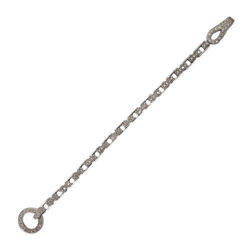 Ladies 18ct White Gold Round Brilliant Cut Grain Set Diamond Bracelet 17.50cm 1.34ct TDW