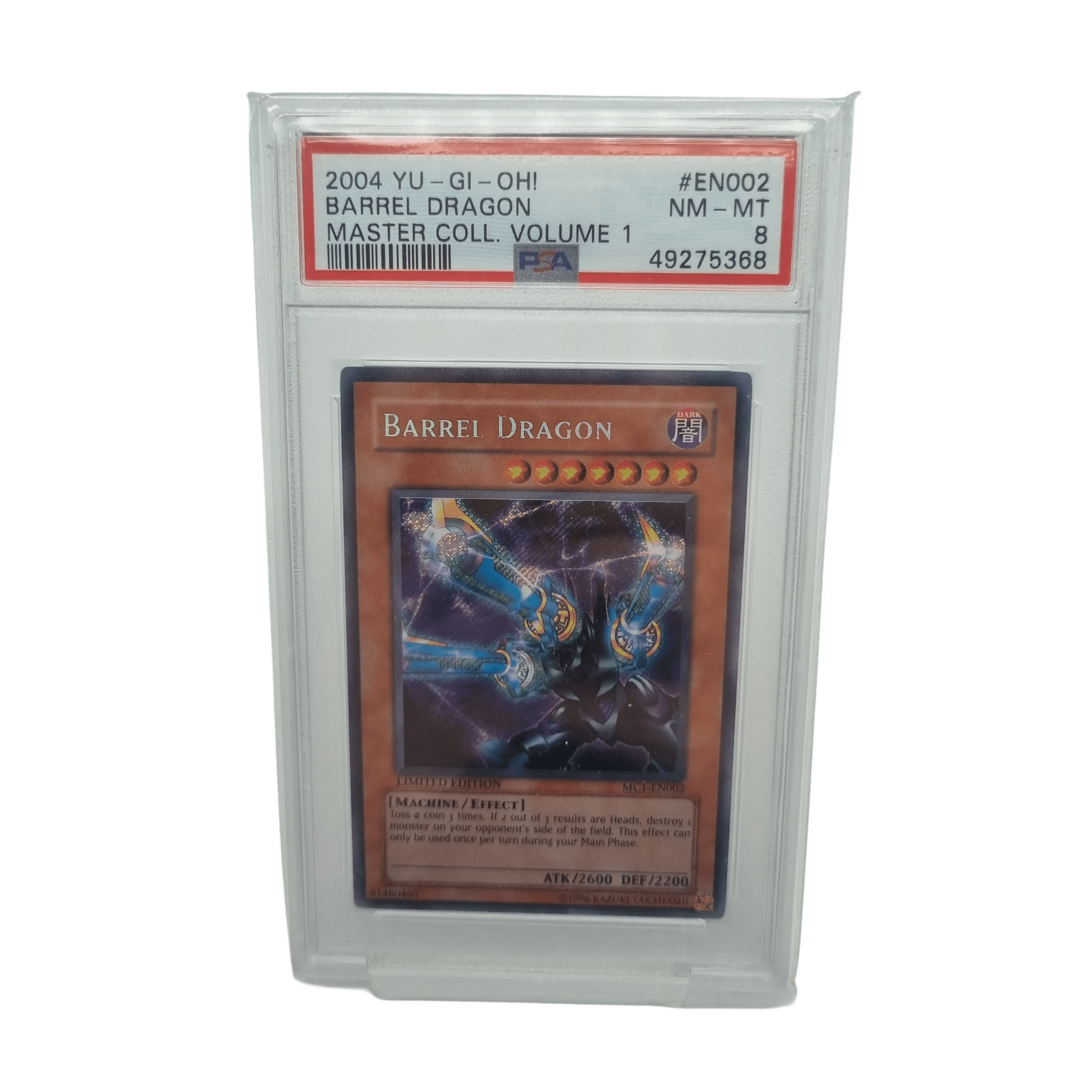 Yu-Gi-Oh! Barrel Dragon 2004 Master Coll Volume 1 PSA 8