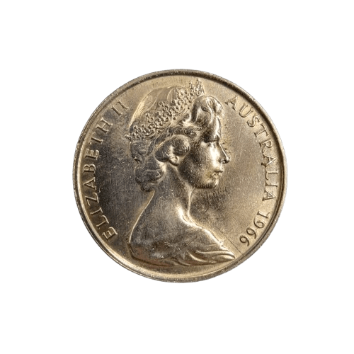 1966 Round 50c Australian Silver Coin – 80% Silver (GE 1348180)